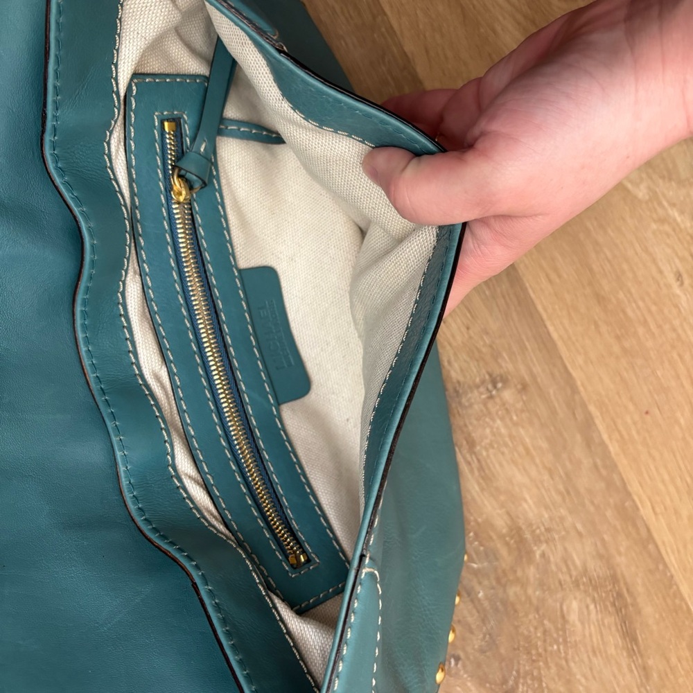 Vintage Michael Kors Teal Studded Leather Shoulder Bag Y2K - Picture 8 of 12